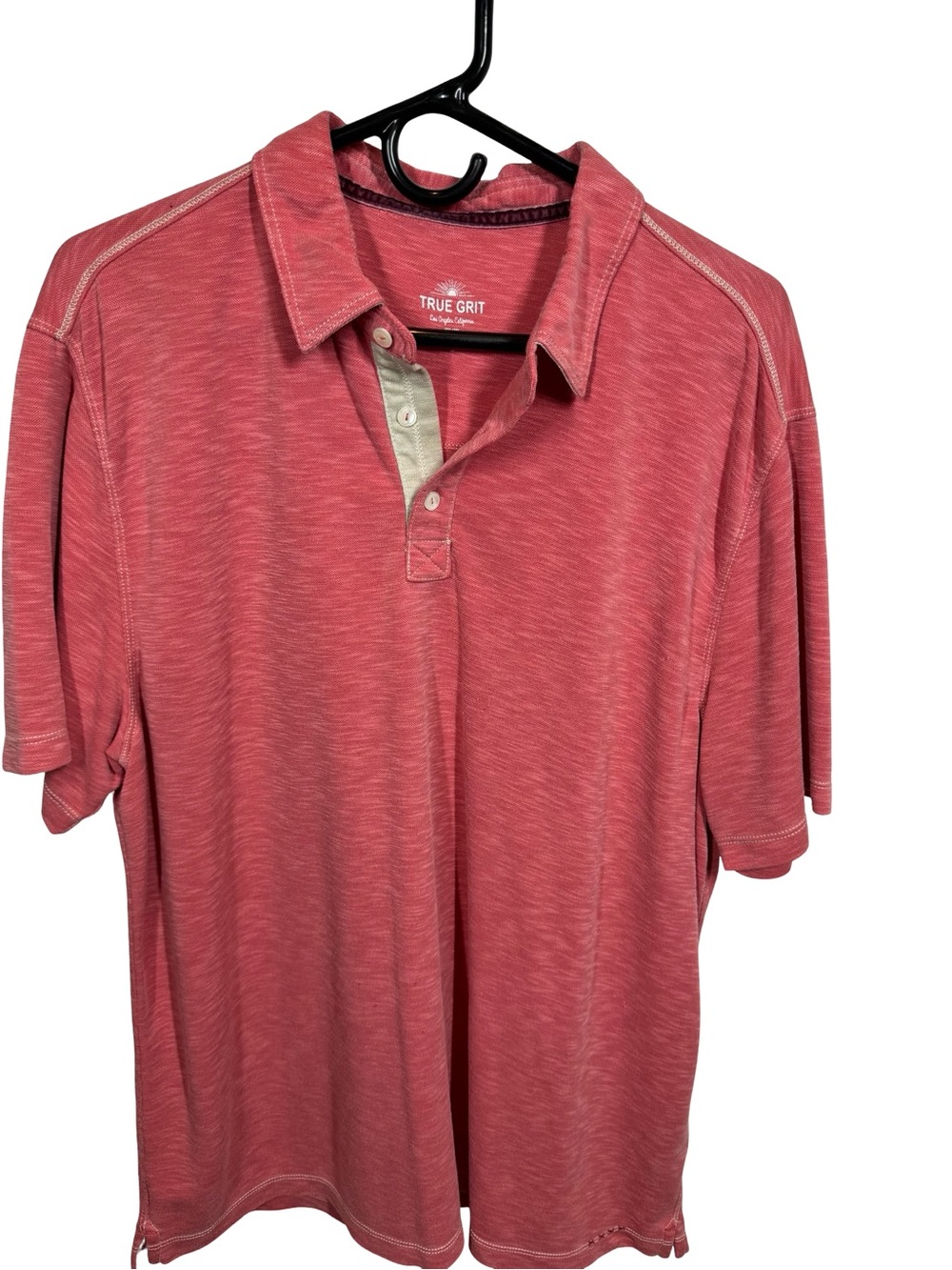 True Grit Men's Heathered Coral Polo Mens SZ XL